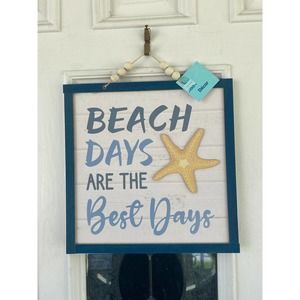 Beach Days Are the Best Days Beach Coastal Wreath Sign Wall Art Door Hanger